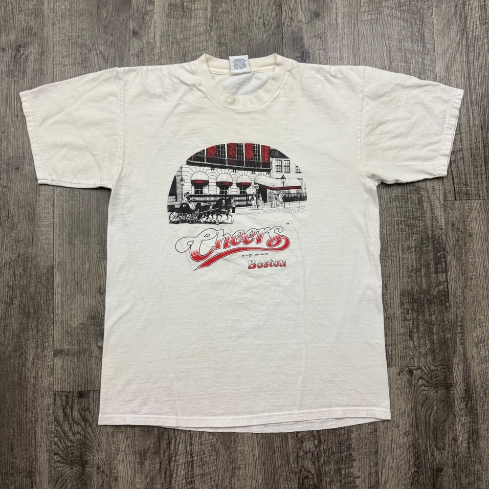 Vintage 90s Cheers Boston TV Show T Shirt USA Sz L